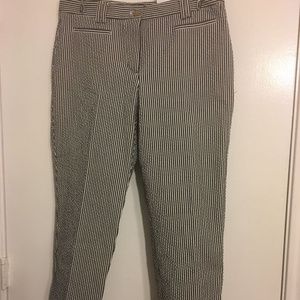 Ann Taylor Cotton Crop Stripe Pants